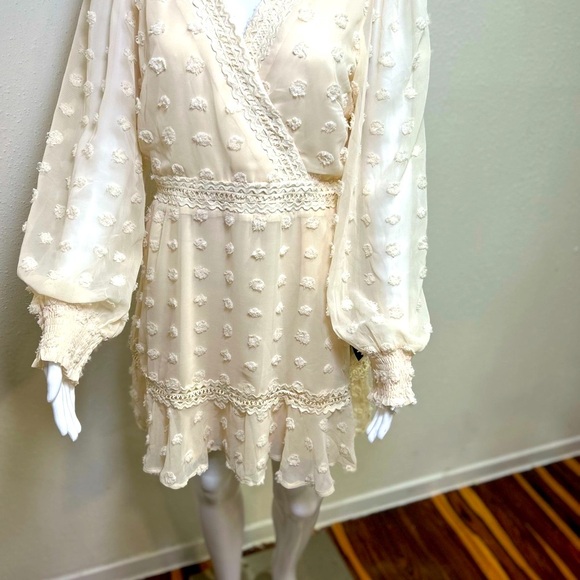 Lulu's Cream Textured Mini Dress - Picture 6 of 11